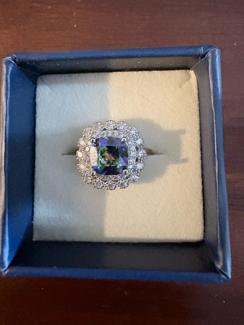 Stauer Color-changing DiamondAura Ring Sz 6